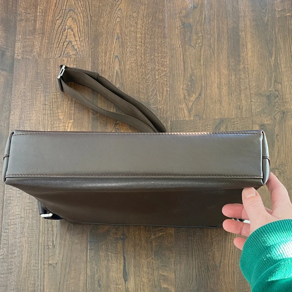 VTG $1476 NWT Santa Barbara Polo & Racquet Club Leather Messenger Bag